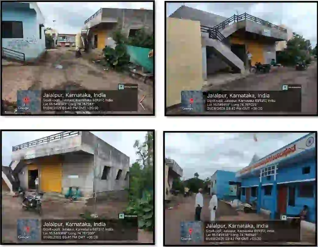 Immovable property bearing VPC No 339 Eswattu 150400803400100633 admeasuring East - West 12.20 Sq Mtrs South - North 11.50 Sq Mtrs located at Jalalpur Tal Raibhag bounded by East: Bol Road, West: Gram Panchayat Complex, South: Govt Road, North: Open Space Of Tammanna Mane