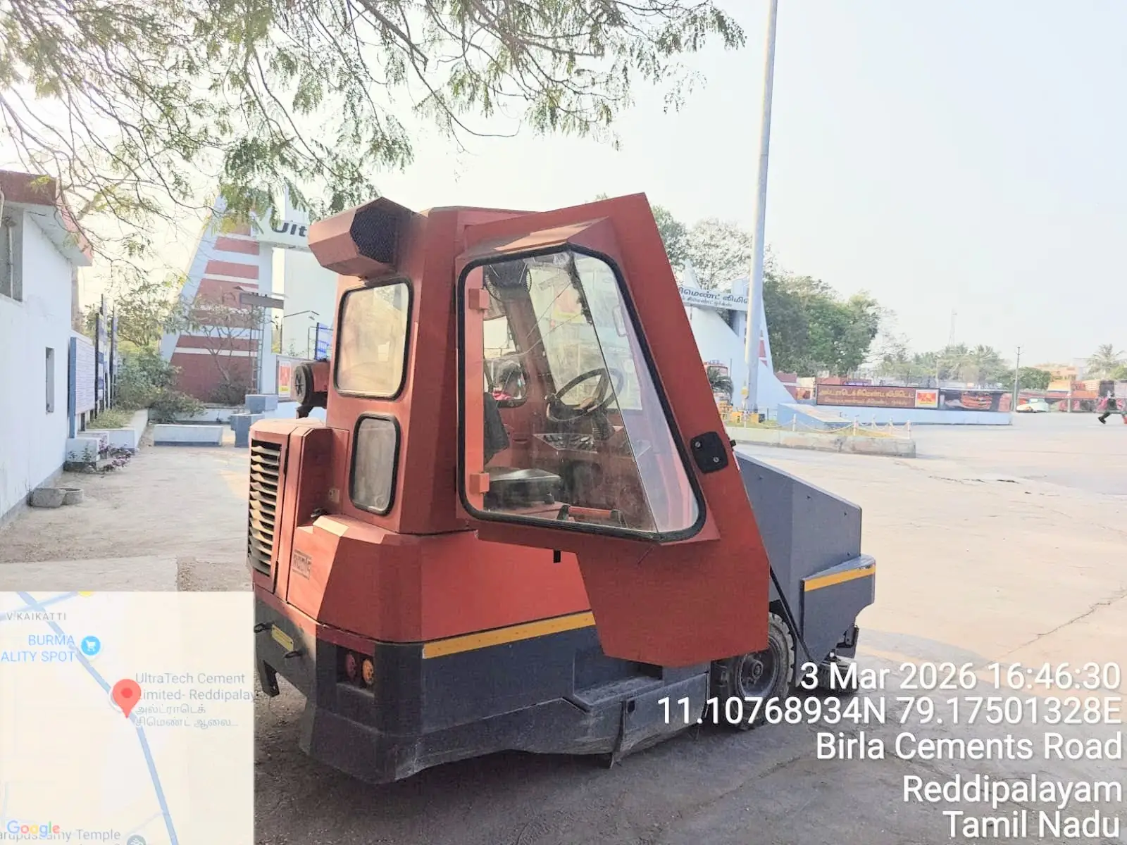 Diesel Powered I.C. Engine operated – Mobile Ride-on Sweeping Machine with Air Purge Filter cleaning system with dual Suction & dust hopper (cap: 900 Ltrs), Fully closed Non-A/c Operator cabin