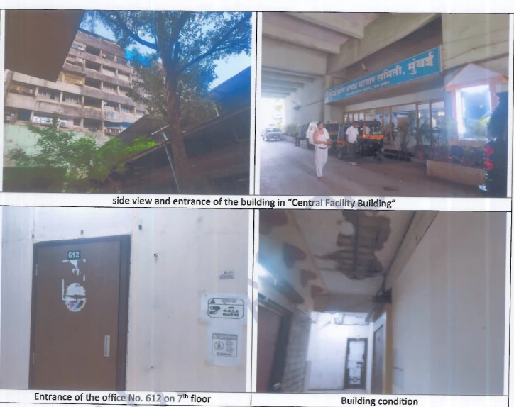 Office no 611, 6th floor, Central Facilities Building, Fruit Market, Plot no 3& 7, Gat no 796, Sector no 19, Turbhe, Navi Mumbai-Thane-400703. Admeasuring 971 Sq ft Build up area.