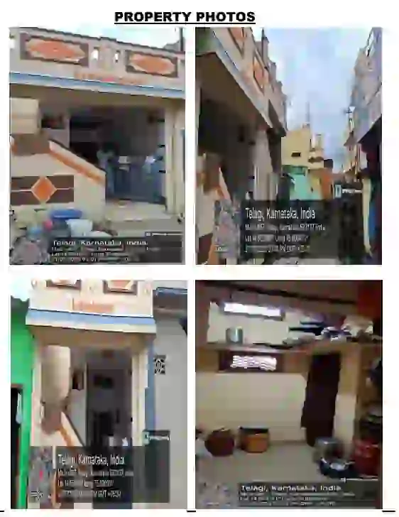 Residential house located in Teligi Village, Harpanahalli Taluk, Davangeri District. The property is part and parcel of Ward No. 3, New Door No. 375, Old Door No. 313. Total measurement of the property is 490 Sq.ft.