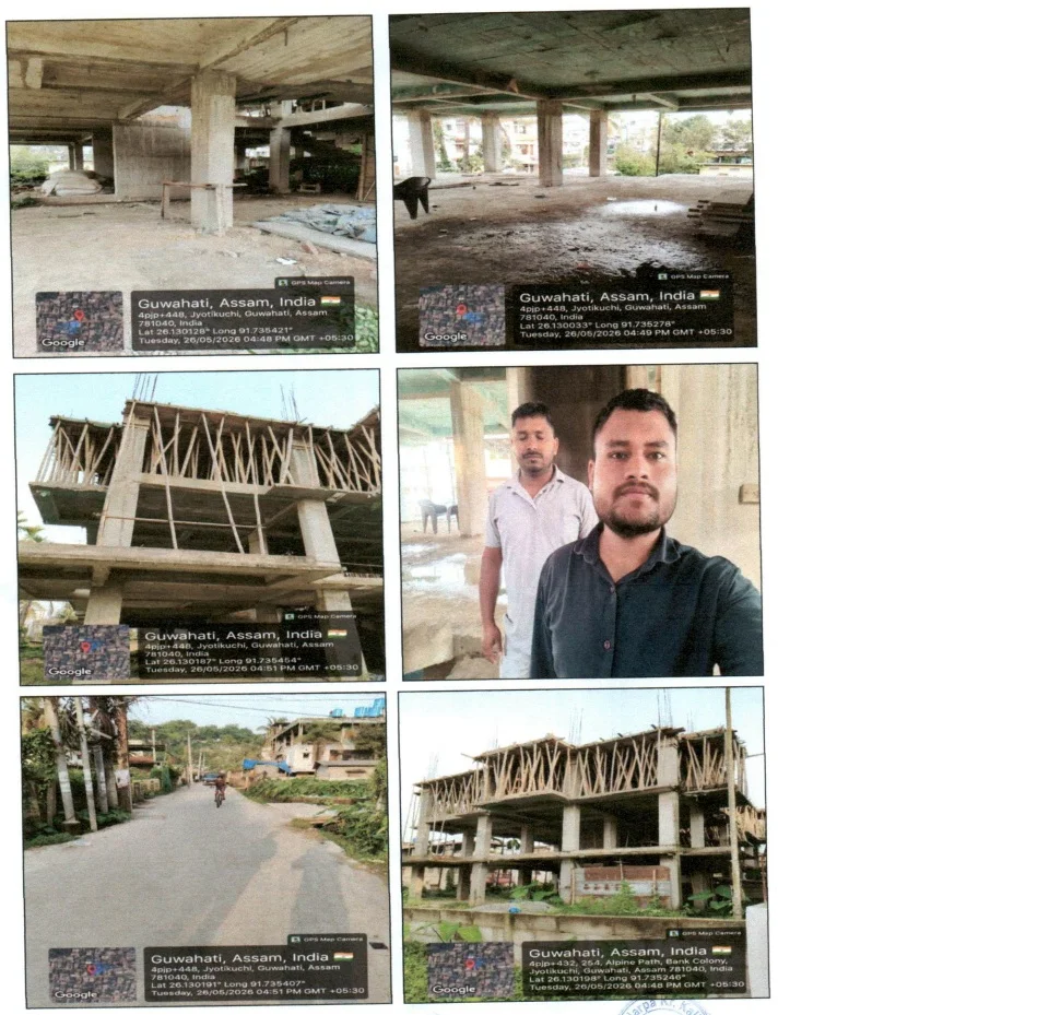An area of land measuring 3 Katha and RCC under construction Building under Dag No. 112, 280(040)/734(New) of Patta No. 75, 450(040)/1194(New) situated at Village-yojitkuchi under Mouza-Belota in the district of Kamrup(M), Assam in the name of Sanjoy Barua & covered by jamabandi of Patta No. 75, 450(040)/1194(New).