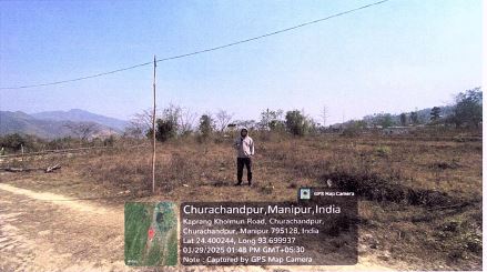 Agricultural land measuring 0.128 acre in Lhangsom Village, Torbung, Churachandpur, Manipur. Bounded by Village Road (North), Mr. Jamkho-on-Mate's Plot (South), Mr.Lunkhopao Mate plot (East), Mr. Hemkhopao Khongsal's Plot (West).