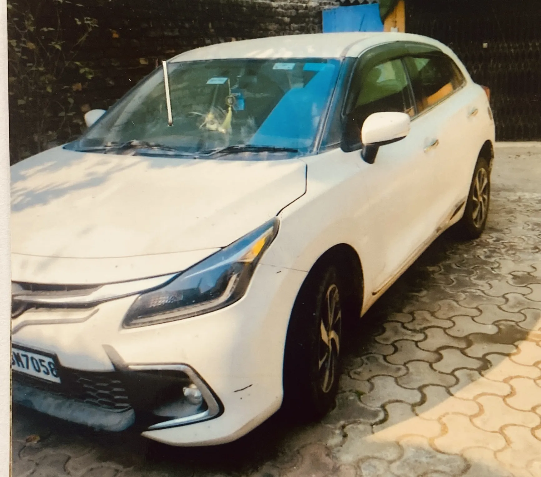 Vehicle: TOYOTA GLANZA G PETROL (MT) with Engine No. K12NP 4493555, Chassis No. MBHJWC135RF782773, Registration No. BR11BM 7058