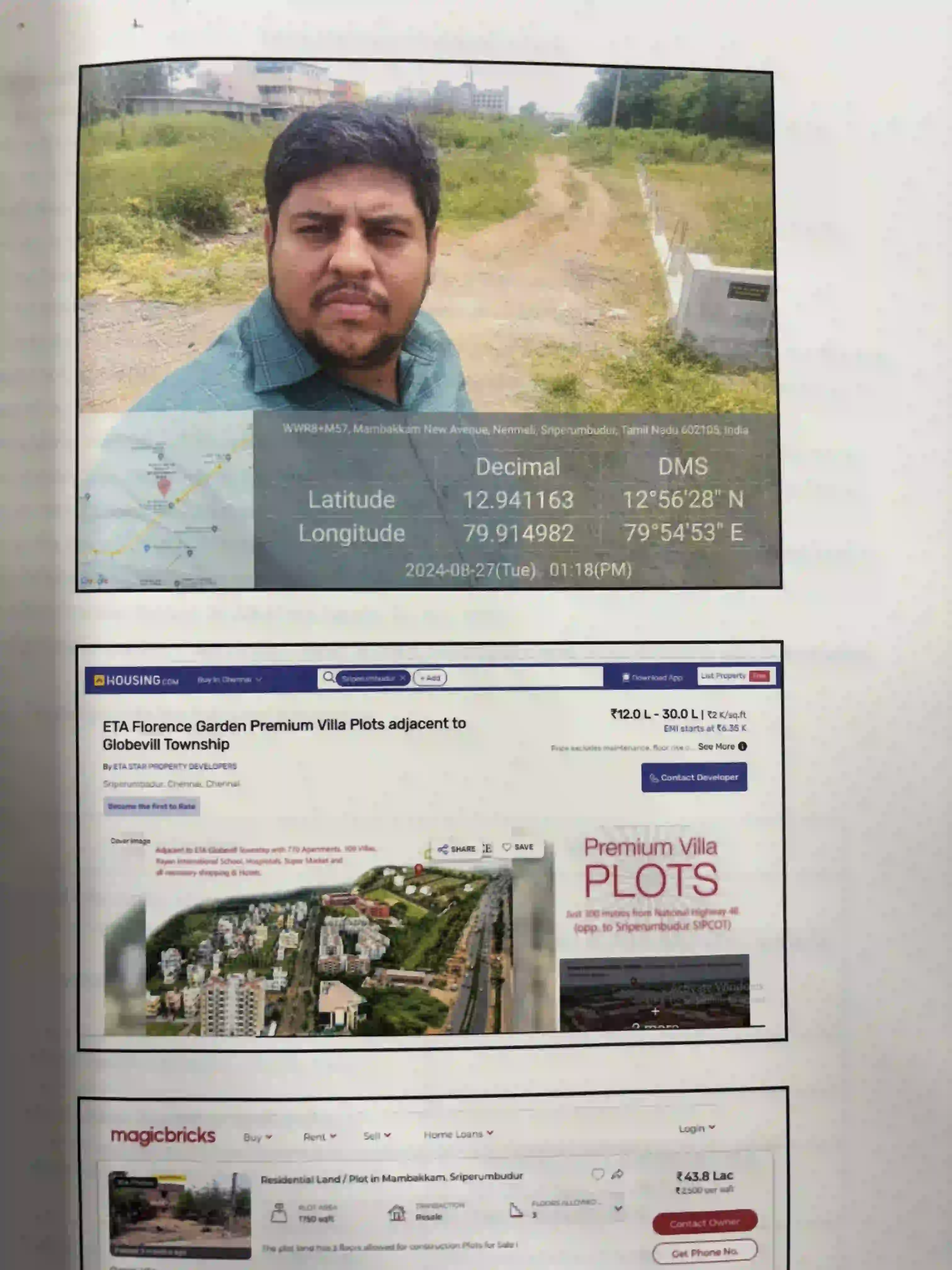 Residential plot measuring 2400 sq ft located in Mambakkam Group Kariyamangazhani Village, within the Sub Registration District of Sunguvarchattram and Registration District of Kancheepuram. Bounded by Plot No.2 to the North, Plot No.4 to the South, 23 Feet Road to the East, and Plot No.1 to the West. Northern and Southern sides measure 60 Feet, while Eastern and Western sides measure 40 Feet.