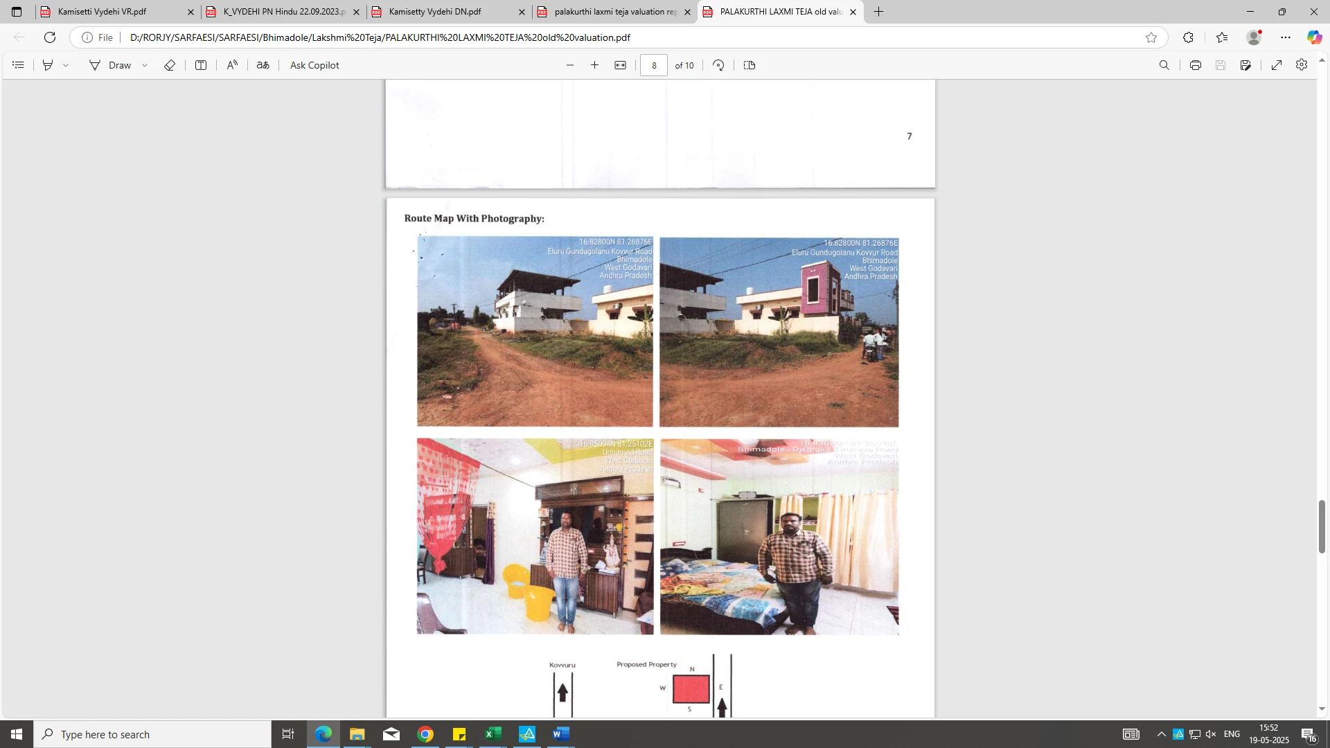 RCC roofed residential building in an extent of 186.66 sq. yds. in Plot no.30, R.S.No.241, M.Nagulapalli village, Dwarakatirumala Mandal, West Godavari dist., owned by Ms. Pulakurthi Lakshmi Teja alias Tejaswini Ram.