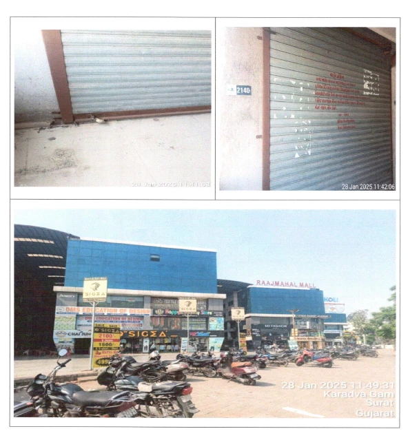 Shop No.2140 admeasuring built up area 109.54 sqft. equivalent to 10.18 sq mtrs and as per rera admeasuring carpet area 102.96 sqft equivalent to 9.55 sq mtrs on the Second Floor of building known as 'Rajmahal Mall' alongwith undivided proportional share in the land underneath the said building constituting the land of final plot no.161 of t.p. scheme no.69 (godadara- dindoli); block no.190/paiki/2; revenue survey no.118 of moje: dindoli; sub dist.: surat city (at present udhna); district : surat in the name Mrs. Priyanka Sharma.