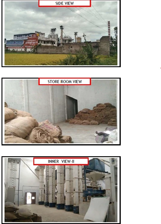 Piece and parcel of land with building located in Vellore district, Arcot Taluk, Kaniyanur Village, Thimiri to Kalavai Road. Includes RCC Roof Rice Mill and Flour Mill Building with all machineries.