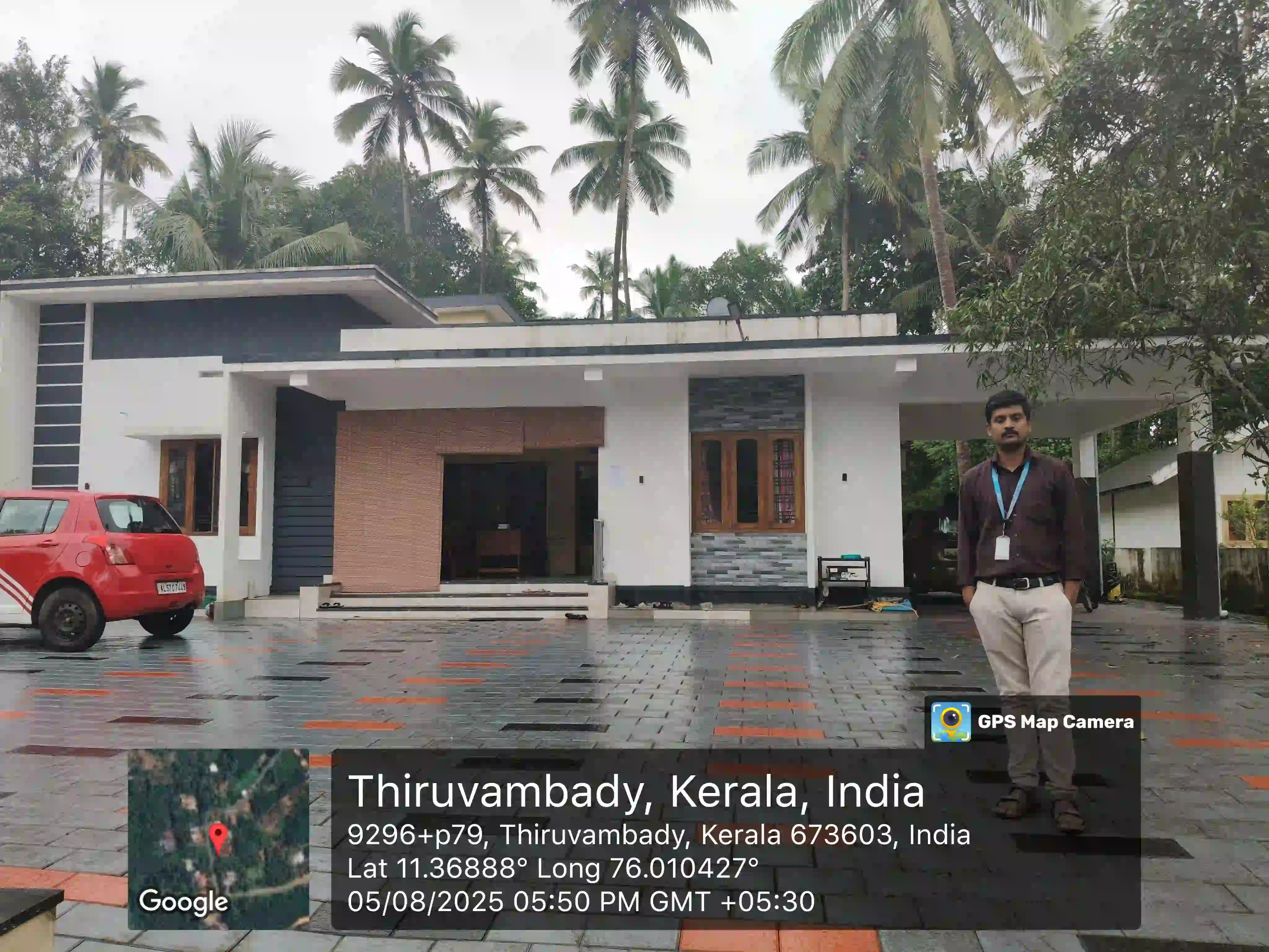Residential house on a plot of 19.829 Ares (21346 sq ft) in Sy No 75 to 80, Re Sy No 74/687 with residential building bearing No 96/in ward 14 (Old No 805/ward 3) at Thiruvambadi Village, Kozhikode owned by Sri. Chacko.
