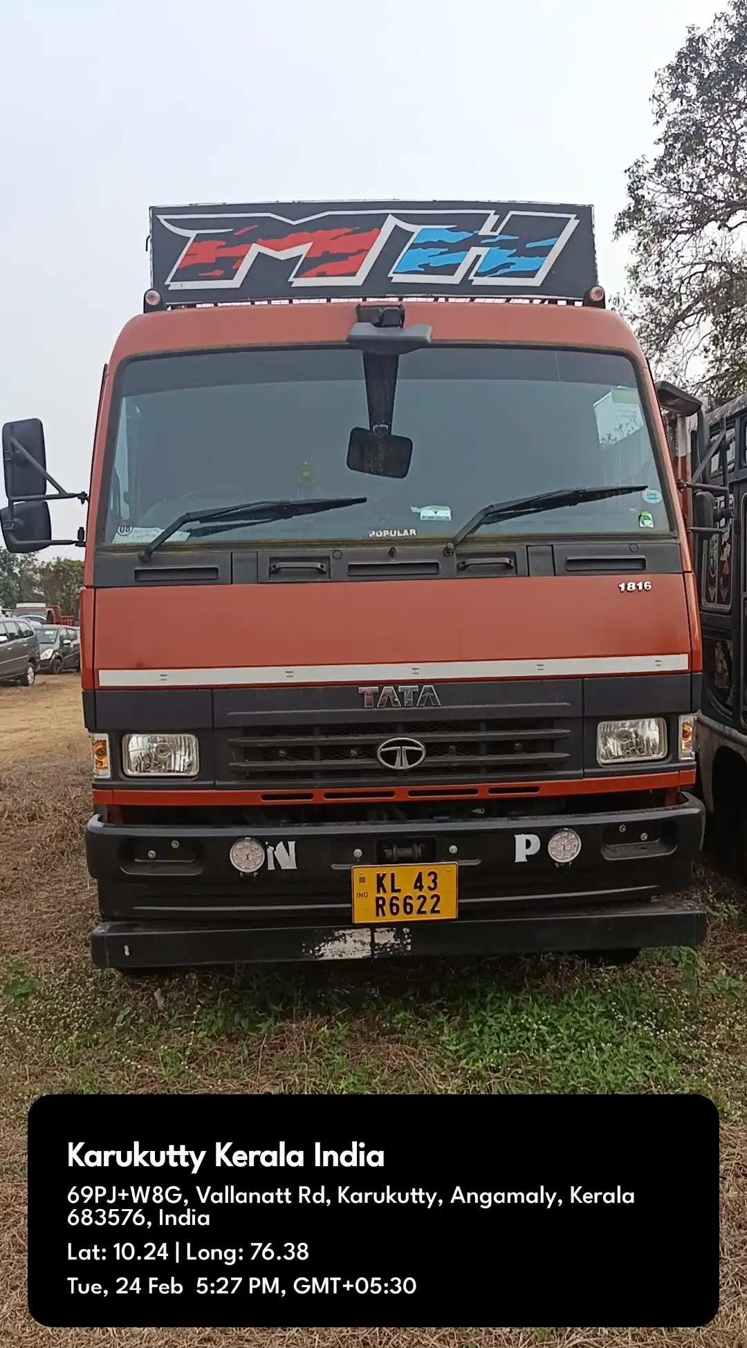 Tata Motors Ltd. Goods Carrier, Registration KL 43 R 6622, RTO Mattancherry SRTO, Model 1816 LPT SLR 49 HSD 160 B6M5, Year 2024, Diesel, 3300 CC, 3 Seater, Brick Red