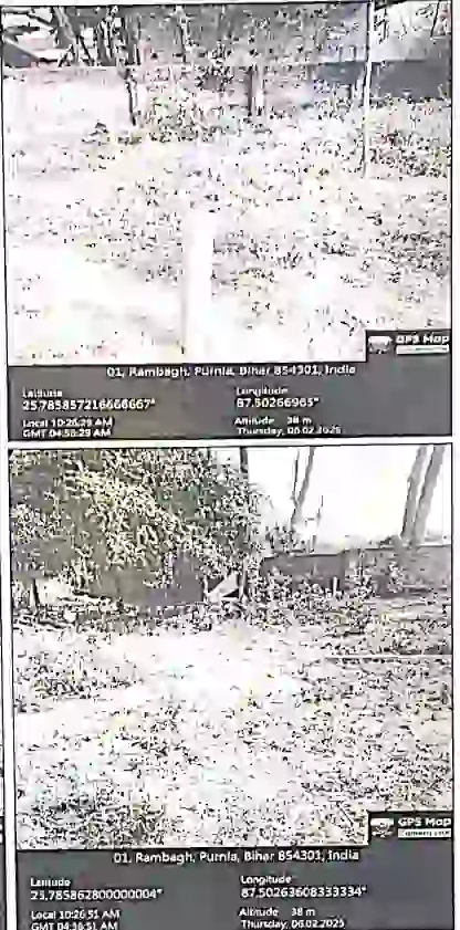 Land with Khata Number – 868, Khesra No. - 338, Area 01 Kattha, located in Khajanchi Haat, Purnea. Boundaries of the property are : North: Safi Ahmed, South: Shami Ahmad, East: Niz Rasta, West: Private Kaccha Rasta