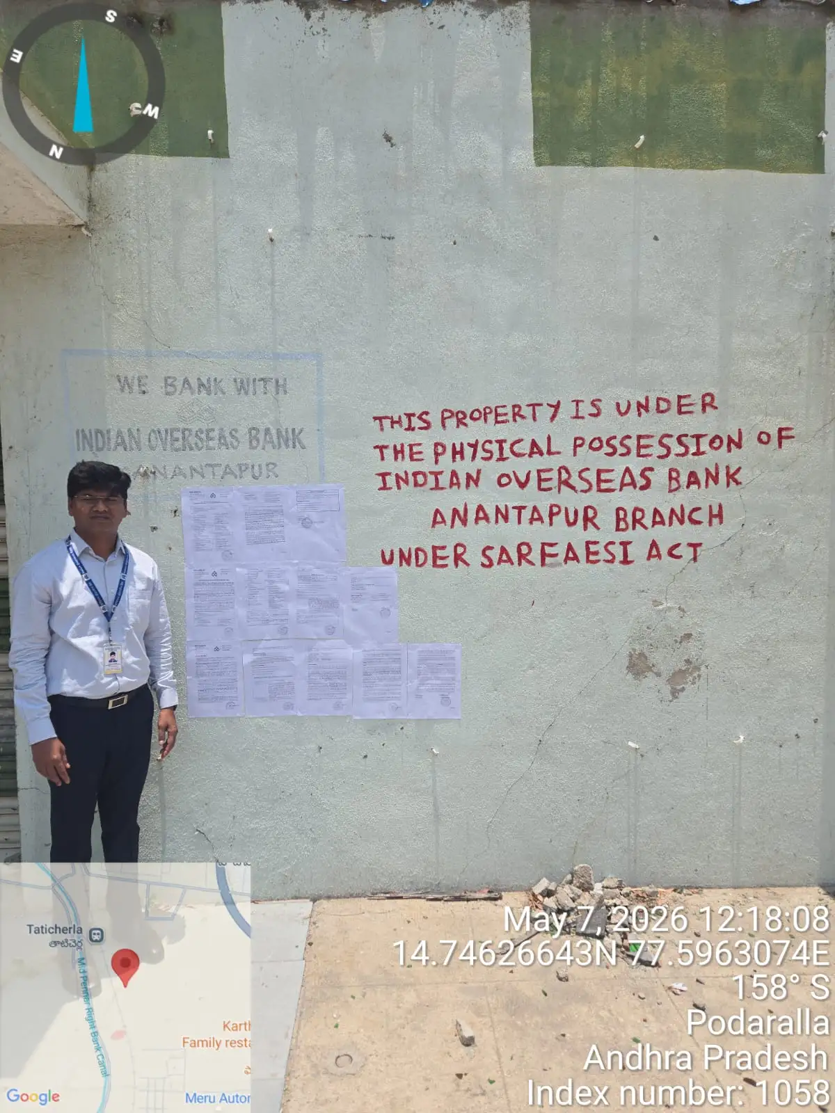Industrial land and Building with shed GF & FF situated at S.No.203-2, 203-2B & 203-2C in the name of M/s Anantapur Agro Food and Beverages represented by is partners Shri C Manoranjan and Shri P Udaya Sankar Reddy situated at Somanadoddi Village, Ananatapur Rural Area, Anantapur District and RD & SRD of Anantapur. Total extent of site is Acre 1.73 cents.
