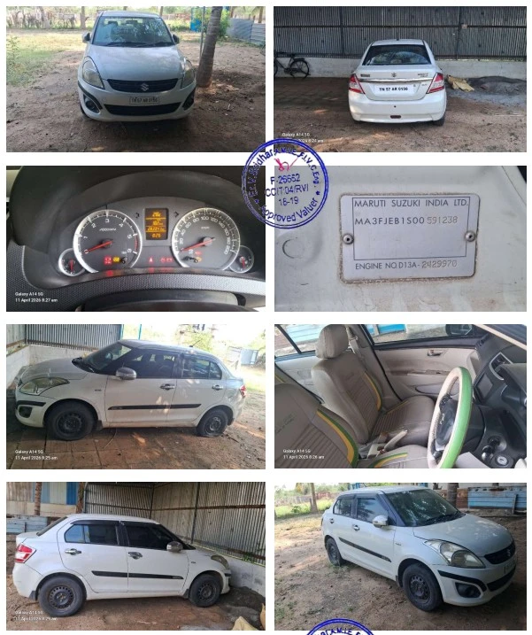Maruti Suzuki Swift Dzire ZDI, Model Year 2014, 5-seater capacity. Vehicle is being sold AS IS WHERE IS BASIS and AS IS WHAT IS BASIS. No encumbrances to the knowledge of the Bank.